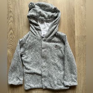NWOT Baby Gap Brannan Bear Reversible Hoodie Sweatshirt, 12-18 months